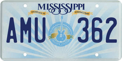 MS license plate AMU362