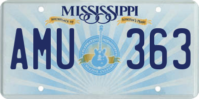 MS license plate AMU363