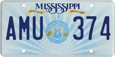 MS license plate AMU374