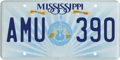 MS license plate AMU390