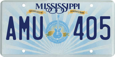 MS license plate AMU405