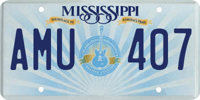 MS license plate AMU407