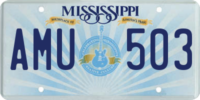 MS license plate AMU503
