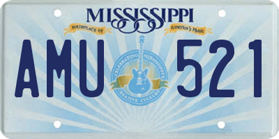 MS license plate AMU521
