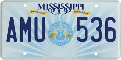 MS license plate AMU536