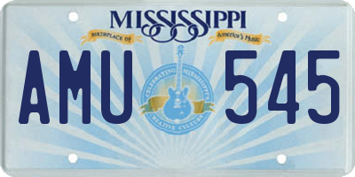 MS license plate AMU545