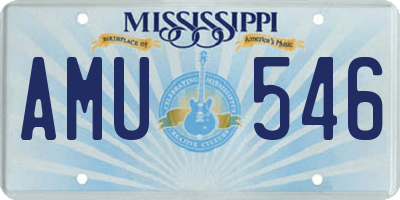 MS license plate AMU546