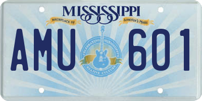 MS license plate AMU601