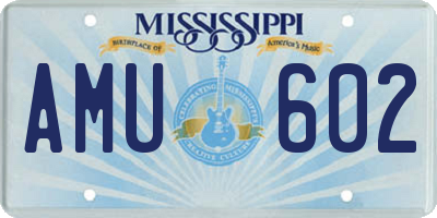 MS license plate AMU602