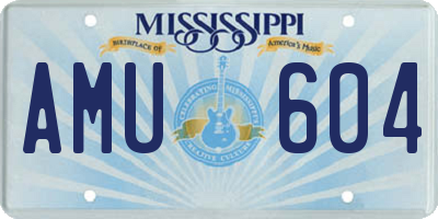 MS license plate AMU604