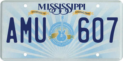 MS license plate AMU607