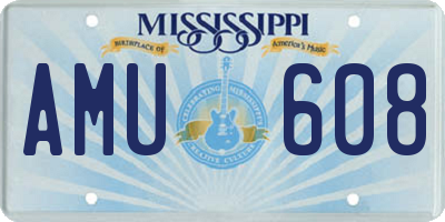 MS license plate AMU608