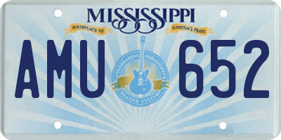 MS license plate AMU652