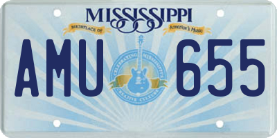 MS license plate AMU655