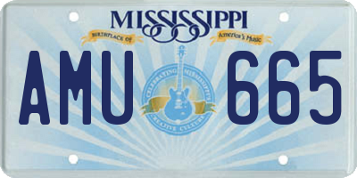 MS license plate AMU665