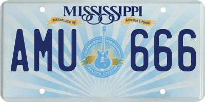 MS license plate AMU666