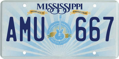 MS license plate AMU667