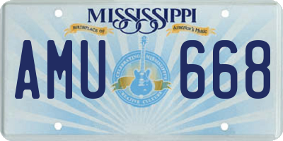 MS license plate AMU668