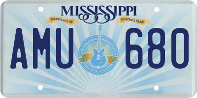 MS license plate AMU680