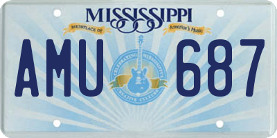 MS license plate AMU687