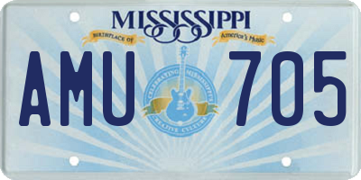 MS license plate AMU705