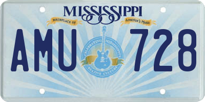 MS license plate AMU728