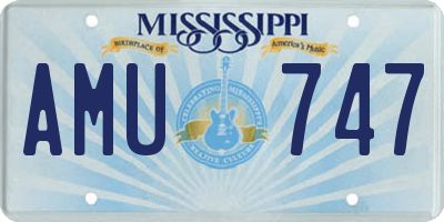 MS license plate AMU747
