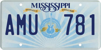 MS license plate AMU781