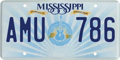 MS license plate AMU786