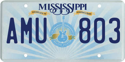 MS license plate AMU803