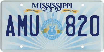 MS license plate AMU820