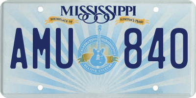 MS license plate AMU840
