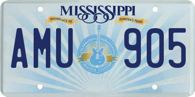MS license plate AMU905