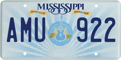 MS license plate AMU922