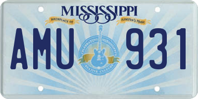 MS license plate AMU931