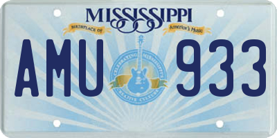 MS license plate AMU933