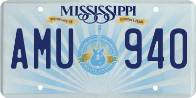MS license plate AMU940