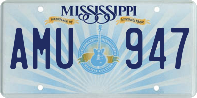 MS license plate AMU947