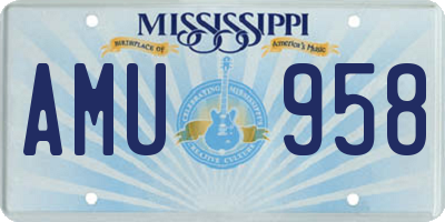 MS license plate AMU958