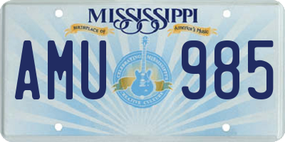 MS license plate AMU985