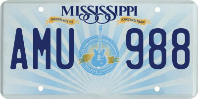 MS license plate AMU988