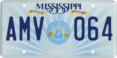 MS license plate AMV064