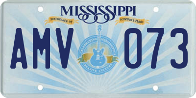 MS license plate AMV073
