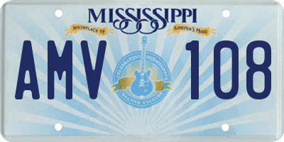 MS license plate AMV108
