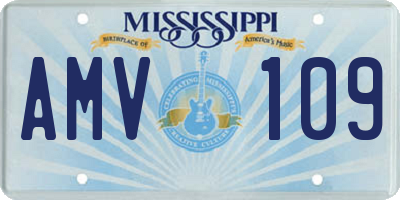 MS license plate AMV109