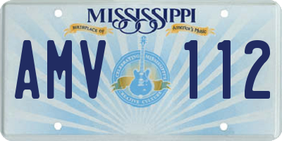 MS license plate AMV112
