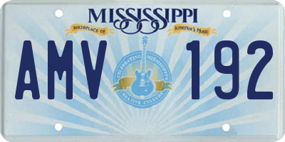 MS license plate AMV192