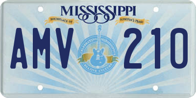 MS license plate AMV210
