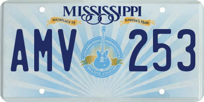 MS license plate AMV253