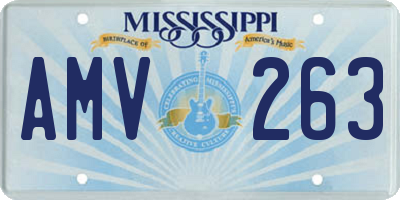 MS license plate AMV263